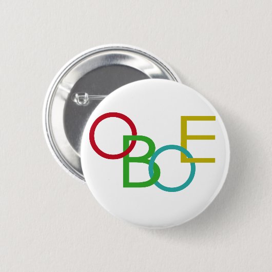 Badge Rond 5 Cm Lettres OBOE (Devant & derrière)