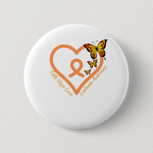 Badge Rond 5 Cm Leucémie Cancer Sensibilisation - Faith Hope Love