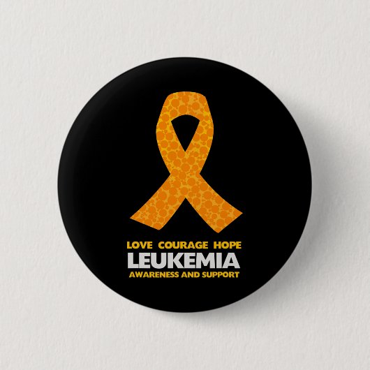 Badge Rond 5 Cm Leucémie Cancer Sensibilisation Orange Ribbon (Devant)