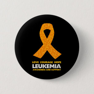 Badge Rond 5 Cm Leucémie Cancer Sensibilisation Orange Ribbon