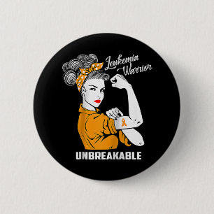 Badge Rond 5 Cm Leucémie Guerrier Indestructible Conscience Don Te