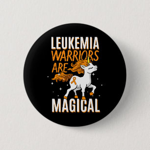 Badge Rond 5 Cm Leucémie guerrier Magique Unicorne Orange Ruban He