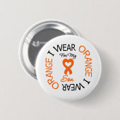 Badge Rond 5 Cm Leucémie Je Porte Le Fils Du Ruban Orange (Ruban D (Devant & derrière)