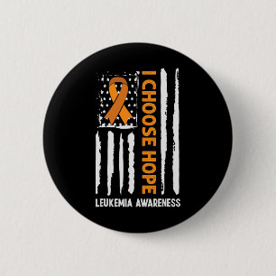Badge Rond 5 Cm Leucémie Sensibilisation Leucémie Cancer Usa Drape
