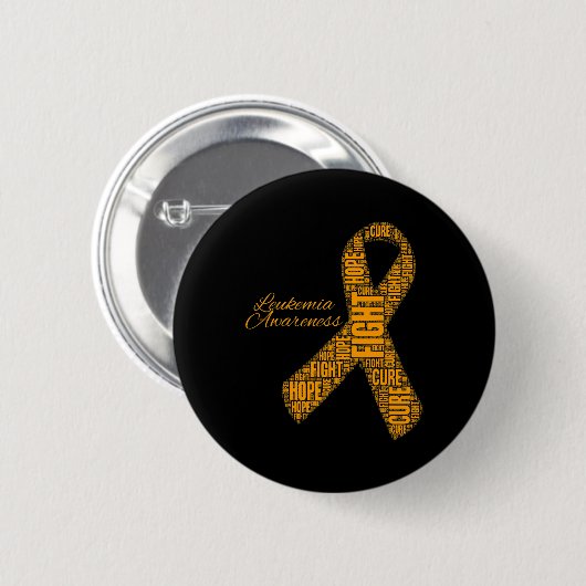 Badge Rond 5 Cm Leucémie Sensibilisation ruban orange combat espoi (Devant & derrière)