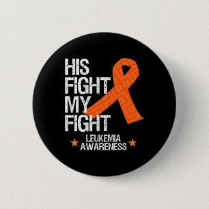 Badge Rond 5 Cm Leucémie Sensibilise à sa lutte Orange Ribbon Cade