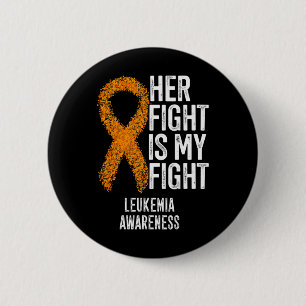 Badge Rond 5 Cm Leucémie Son combat est mon combat Leucémie Sensib