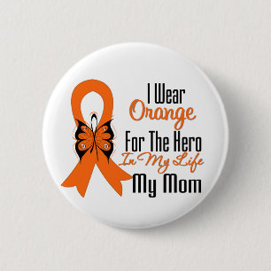 Badge Rond 5 Cm Leukemia Orange Ribbon Hero Ma maman