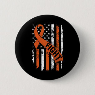 Badge Rond 5 Cm Leukemia Ribbon Frappe Américain Drapeau Leukemia 