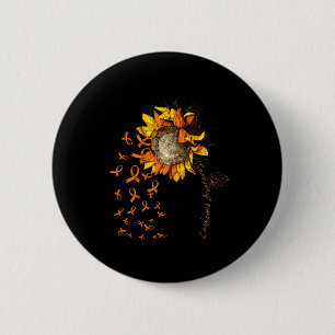 Badge Rond 5 Cm LEUKEMIA Sensibilisation Tournesol