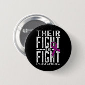 Badge Rond 5 Cm Leur combat est Mon combat Epilepsie Conscience (Devant & derrière)