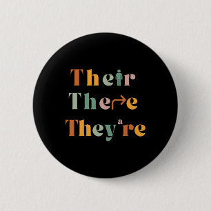 Badge Rond 5 Cm Leur Là Ils Sont Drôle Professeur d'Anglais Gramma