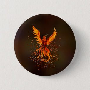 Badge Rond 5 Cm Levée Phoenix Bird
