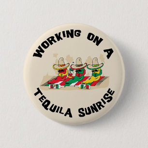 Badge Rond 5 Cm Lever de soleil mexicain drôle de tequila
