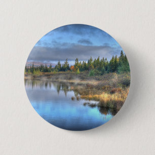 Badge Rond 5 Cm Lever du soleil d'automne au lac Moosehead Maine