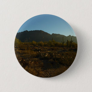 Badge Rond 5 Cm Lever du soleil du Saguaro dans le parc national d