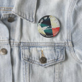 Badge Rond 5 Cm Levez-vous pour le bouton du Texas (En situation)