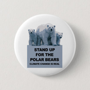 Badge Rond 5 Cm Levez-vous pour les ours polaires