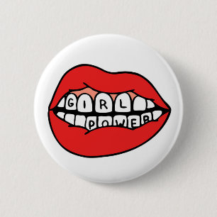 Badge Rond 5 Cm Lèvres électriques pour filles