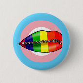 Badge Rond 5 Cm Lèvres LBGTQ Fermées En Silence (Devant)