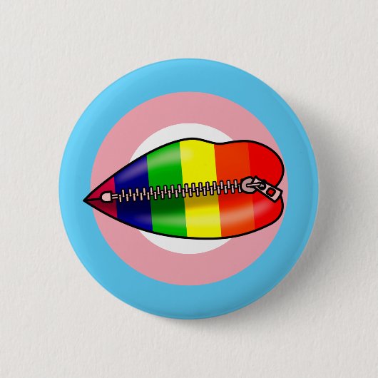 Badge Rond 5 Cm Lèvres LBGTQ Fermées En Silence (Devant)