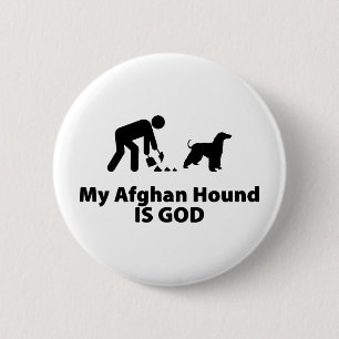 Badge Rond 5 Cm Lévrier afghan