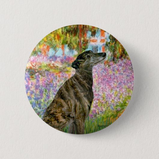 Badge Rond 5 Cm Lévrier (br2) - Jardin (Devant)