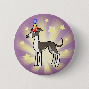 Badge Rond 5 Cm Lévrier d'anniversaire/whippet/lévrier italien