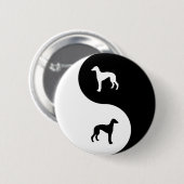 Badge Rond 5 Cm Lévrier Yin Yang (Devant & derrière)