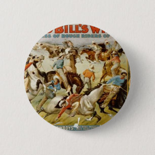 Badge Rond 5 Cm L'exposition occidentale sauvage de Buffalo Bill