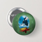 Badge Rond 5 Cm L'Express polaire | Arrivée du train encadré de va (Devant & derrière)