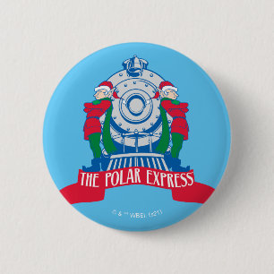 Badge Rond 5 Cm L'Express polaire   Elfes debout En Train