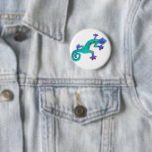Badge Rond 5 Cm Lézard coloré fou (En situation)