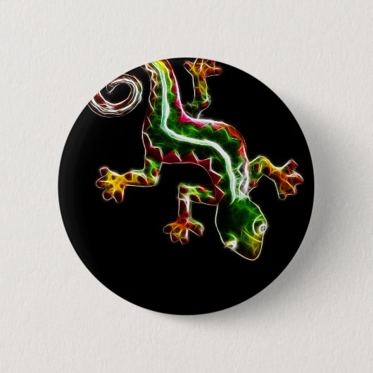 Badge Rond 5 Cm Lézard de Fractalius (Devant)