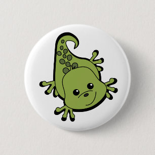 Badge Rond 5 Cm Lézard mignon de Lil