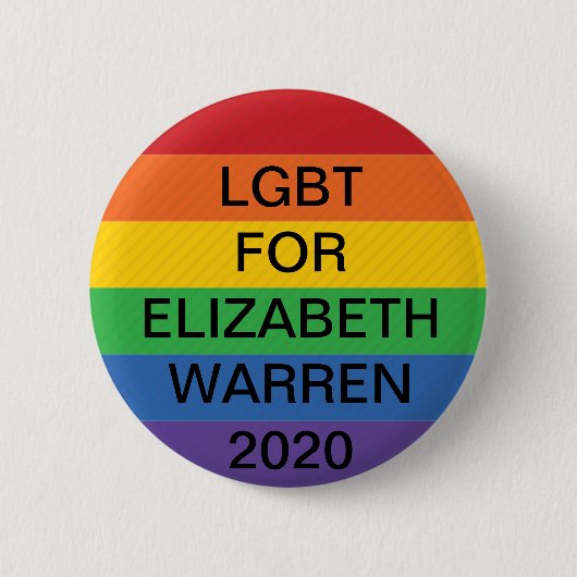 Badge Rond 5 Cm LGBT pour Elizabeth Warren President 2020 Button (Devant)