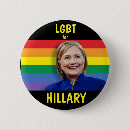 Badge Rond 5 Cm LGBT pour Hillary Clinton (Devant)