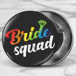 Badge Rond 5 Cm LGBT Pride Brigade Mariage Gay Lesbian Rainbow<br><div class="desc">Ce design moderne sur le thème LGBT comporte le texte "Bride Squad" en typographie arc-en-ciel accentué d'un diamant #mariage #fiançailles #lgbtwedding #bridesquad #LGBT #gay #pride #lesbian #bisexual #transgender #queer #equality #rainbow #fashion #stylish #stylish</div>