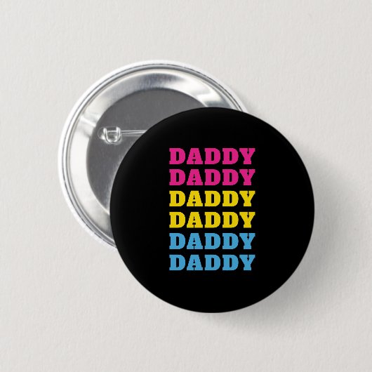 Badge Rond 5 Cm LGBTQ Daddy Pansexual Pride Papa Fête des pères (Devant & derrière)