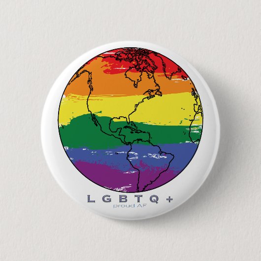 Badge Rond 5 Cm LGBTQ+ Fière mondiale AF (Devant)