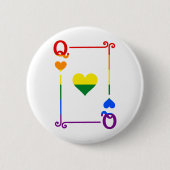 Badge Rond 5 Cm LGBTQ Fierté Drapeau Jouer aux cartes Coeurs de ca (Devant)
