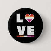 Badge Rond 5 Cm LGBTQ Lesbian Pride Drapeau Distressed Grunge Love (Devant)