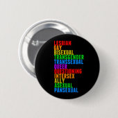 Badge Rond 5 Cm LGBTQQIAAP Fierté Arc-en-ciel Diversité acrostique (Devant & derrière)