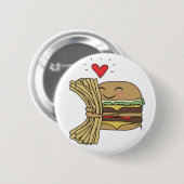 Badge Rond 5 Cm L'hamburger aime des fritures (Devant & derrière)