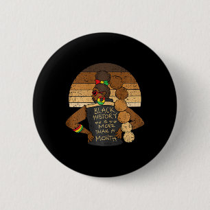 Badge Rond 5 Cm L'Histoire Noire Est Plus D'Un Mois Hommes Afro Fe
