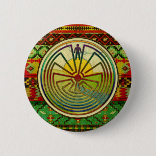 Badge Rond 5 Cm L'HOMME DANS LE MAZE paysage + votre arrière - pl