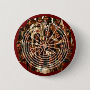 Badge Rond 5 Cm L'homme dans le Maze - style folklorique