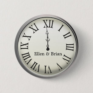 Badge Rond 5 Cm L'horloge sonne le réveillon de la Saint Sylvestr