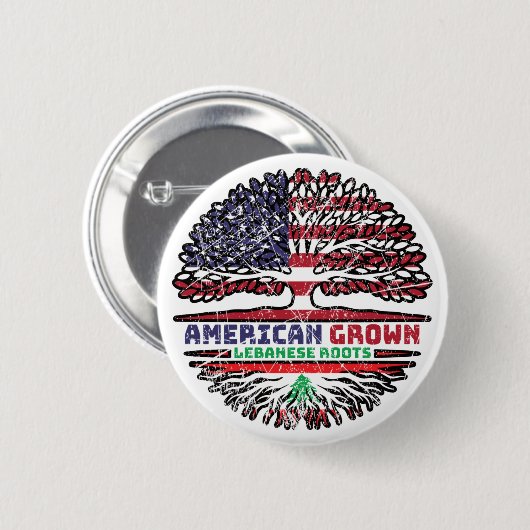 Badge Rond 5 Cm Liban Liban États-Unis États-Unis (Devant & derrière)