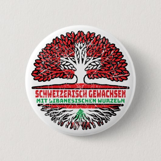 Badge Rond 5 Cm Libanon Libanesisch Schweizer Schweiz Baum Wurzel (Devant)